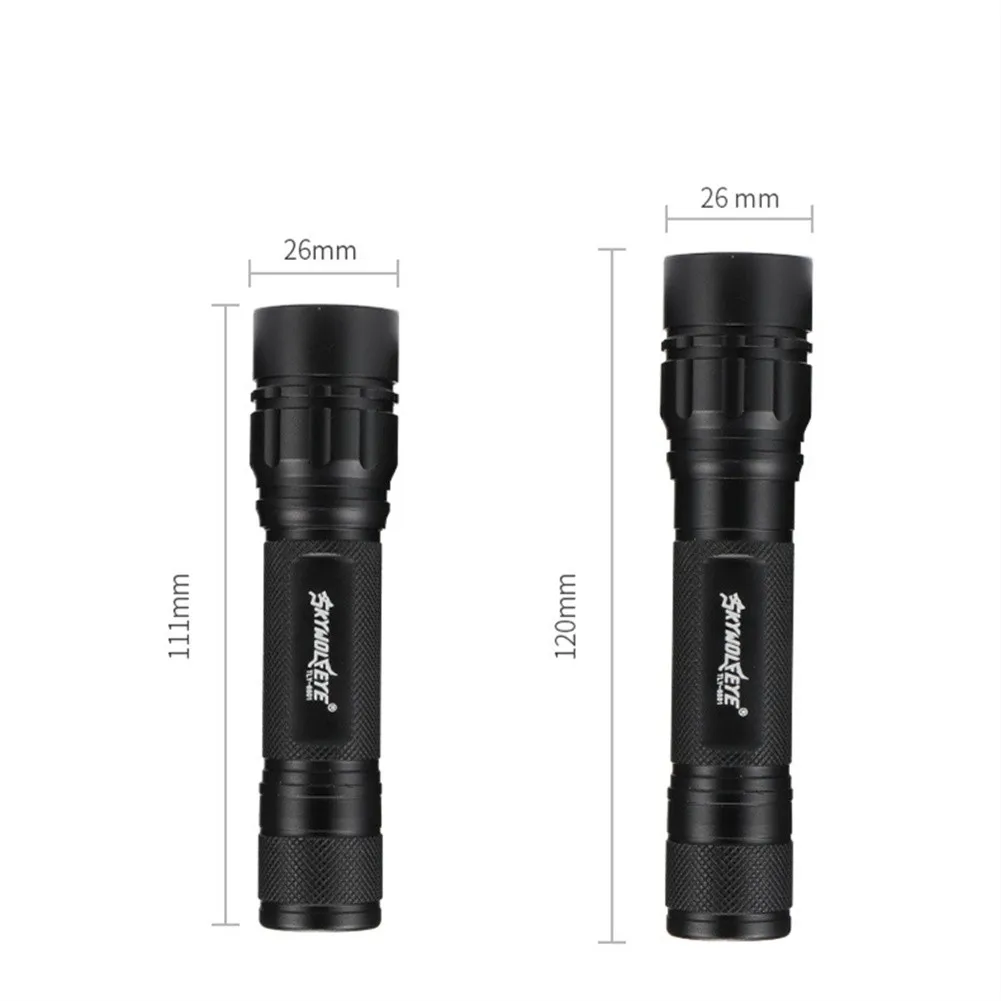 

000 Hours LED Flashlight 1 Pc 100 111*26*22mm 120mm After Telescopic Aluminum Alloy XPE Hot Sale Black Brand New