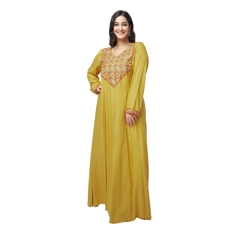 Embroidery Dubai Turkey Muslim Ramadan Eid Abaya For Women 2022 Long Dress Moroccan Caftan Evening Arabic Abaya Party Clothing