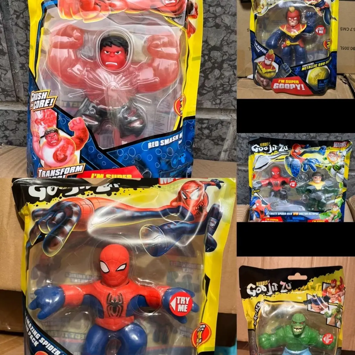

GOO Jit Zu USA Marvel Series Comics Spider-Man Venom Hand-made Elastic Deformation Decompression Soft Rubber Toys.