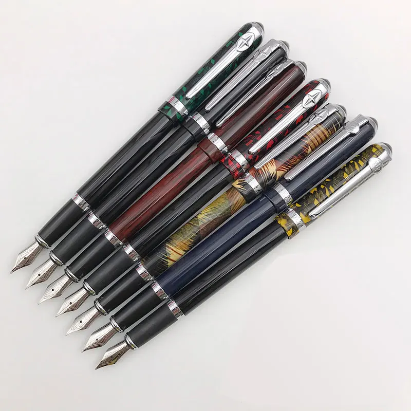 Fountain Pen Duke Fine Nib 0.5mm Metal Iridium Point Business Gift Pens for Men Women with Pen Case 1pc/lot Office Supplies