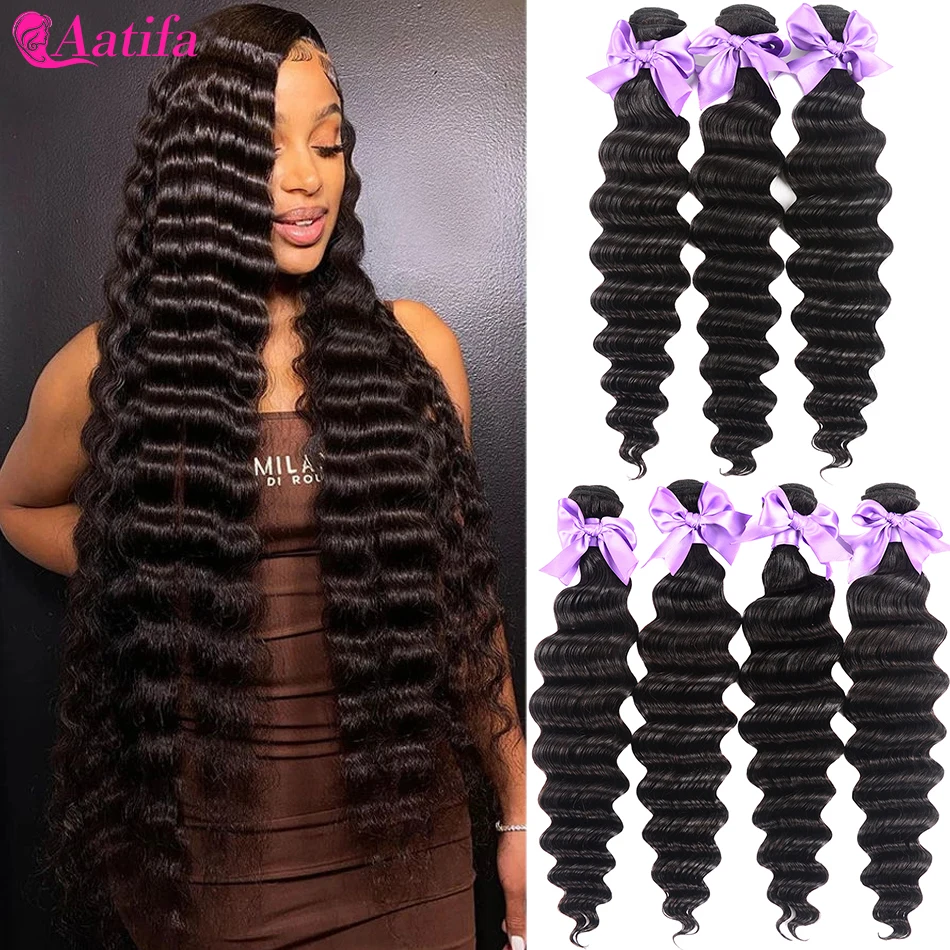 

Loose Deep Wave Bundles Malaysia Hair Weave Bundles 32 Inch Human Hair Bundles Remy Curly Hair Extensions Double Weft Loose Deep