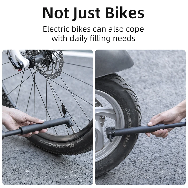 ROCKBROS Bike Pump 80PSI Schrader Presta Valve Bicyle MTB Road Mini Portable Air Inflator nylon Cycling Accessories |