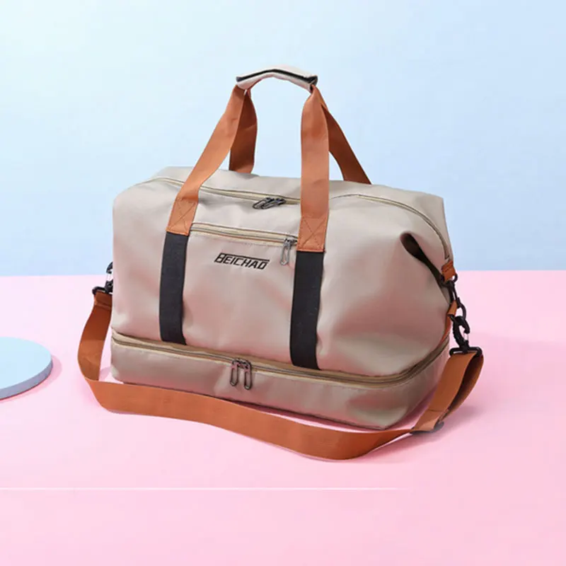 Women Men Dry Wet Separation Duffel Bag Large Capacity Crossbody Yoga Gym Waterproof Simplicity Foldable Bag Travel