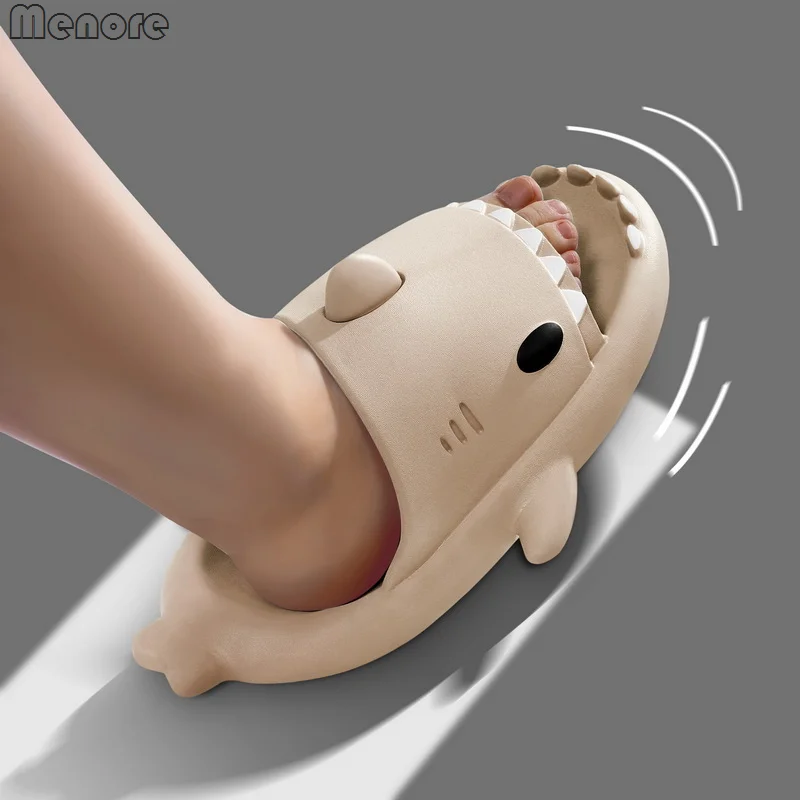 

Fashion Cartoon Shark Shape Soft Sole Slippers Unsiex Platform Bathroom Cloud Sandal Non-Slip Flip Flops Women Men Indoor Slides