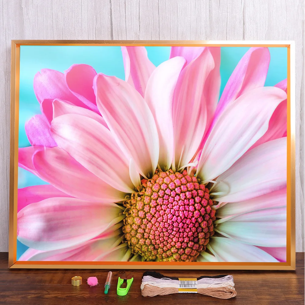 Пейзаж цветок предварительно напечатанный 11CT набор для вышивки крестом нитки DMC