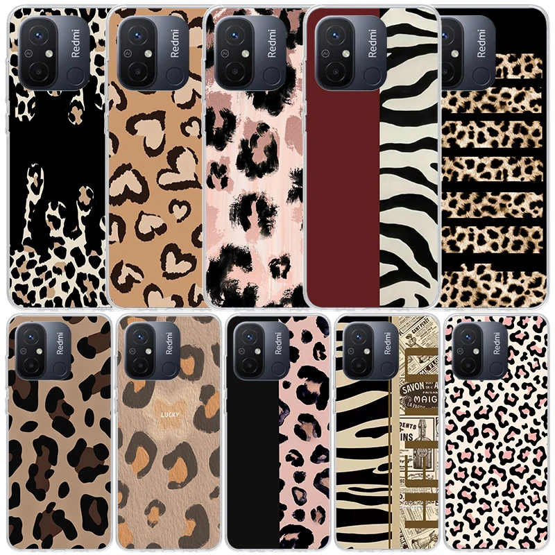 Чехол для телефона с леопардовым принтом Xiaomi Redmi 12C 12 10C 10 10A 9C 9A 9T 9 8 8A 7 7A 6 Pro 6A K20 K30 K40