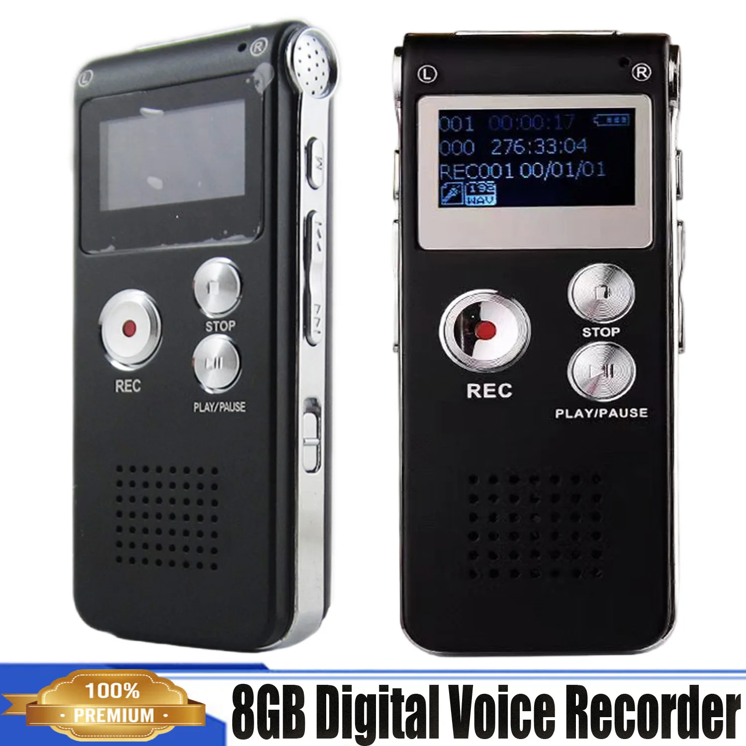 32G Digital Voice Recorder,MP3 WAV Format Playback,Rechargeable Dictaphone,Built Mic Dictation Machine with MP3 Speaker Player