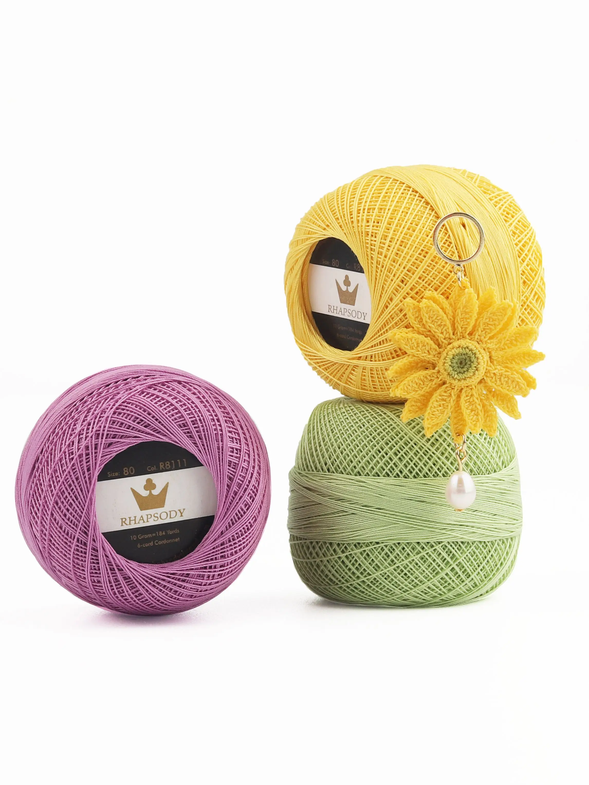 

Rhapsody Size 80 Egyptian Cotton Crochet, Tatting, Knitting Thread Lace 10 Grams 184 Yards Spring Macaron 23 Colors