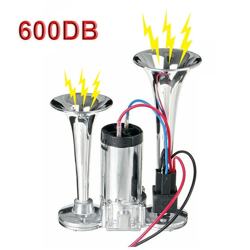 

600DB 12V Dual Trumpets Super Loud Electric Solenoid Valve Car Electric Air Horn Speaker For Vehicle Car SUV Truck Lorry RV Boat