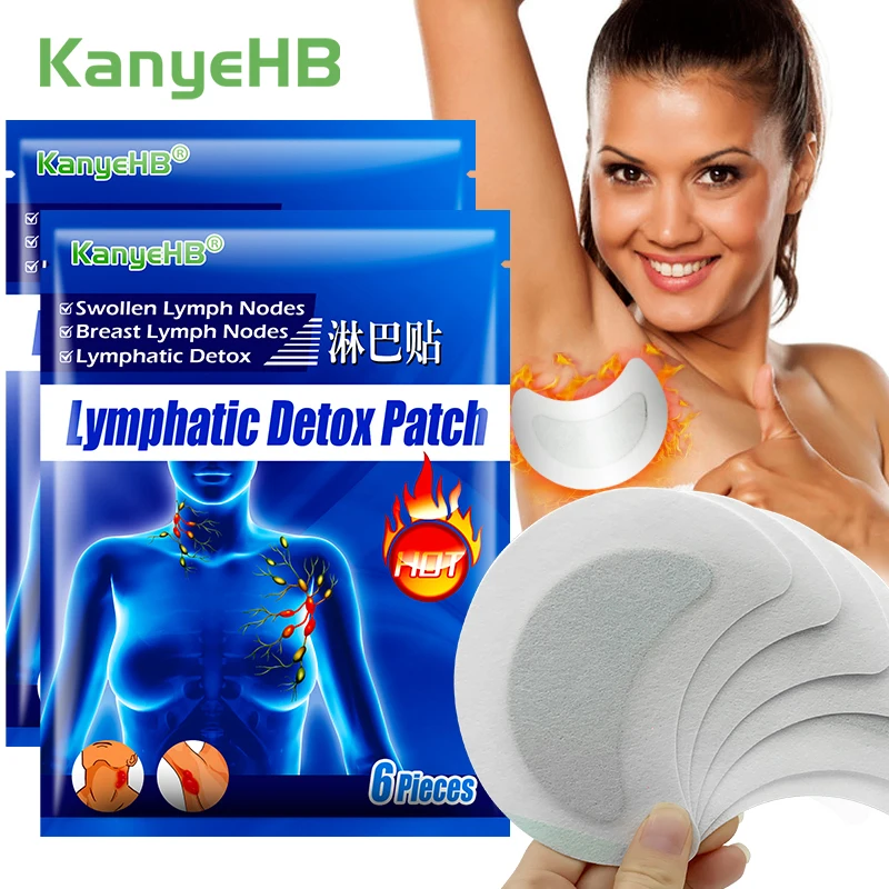 

12Pcs=2Bags Herbal Lymphatic Detox Patches Neck Underarm Anti-Swelling Plaster Breast Health Care Patch Treat Lymph Nodes A827