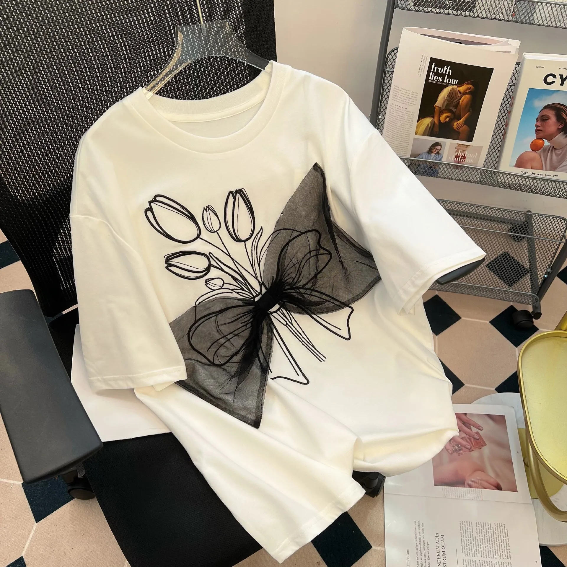 

Summer New Women's Fashion T-shirt Round Neck Daily Top Shirt Casual Women's Printed T shirt Regular Street Femmes Wear