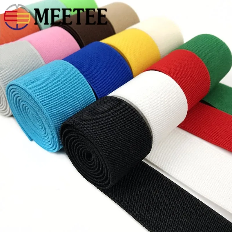 Meetee 4/10 метров 38 мм Красочные толстые эластичные ленты тесьма для одежды брюк