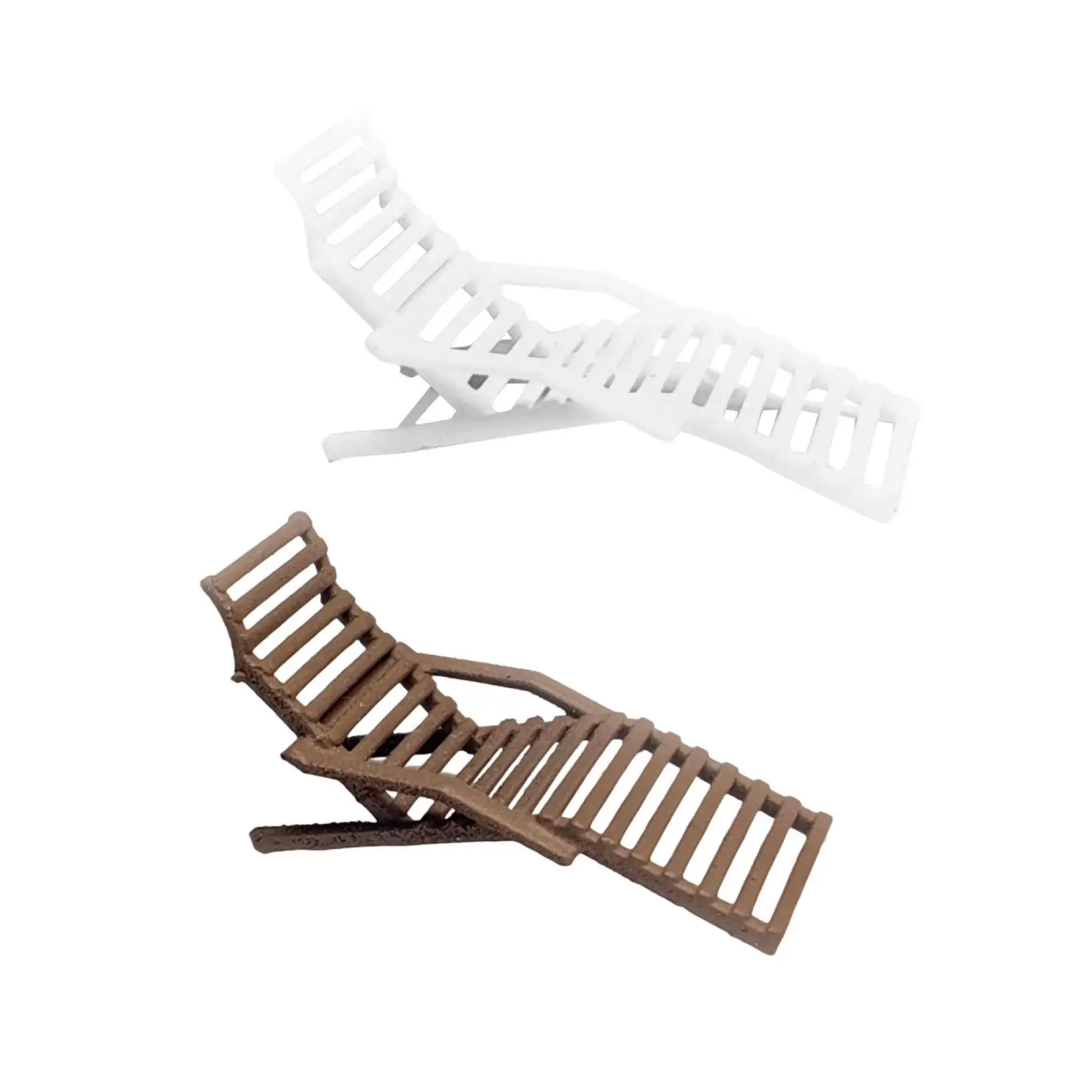 

Полимер 1/64, имитация пляжного стула, ручная роспись, длинная миниатюра для модели поезда, настольное украшение, набор для строительства, пла...