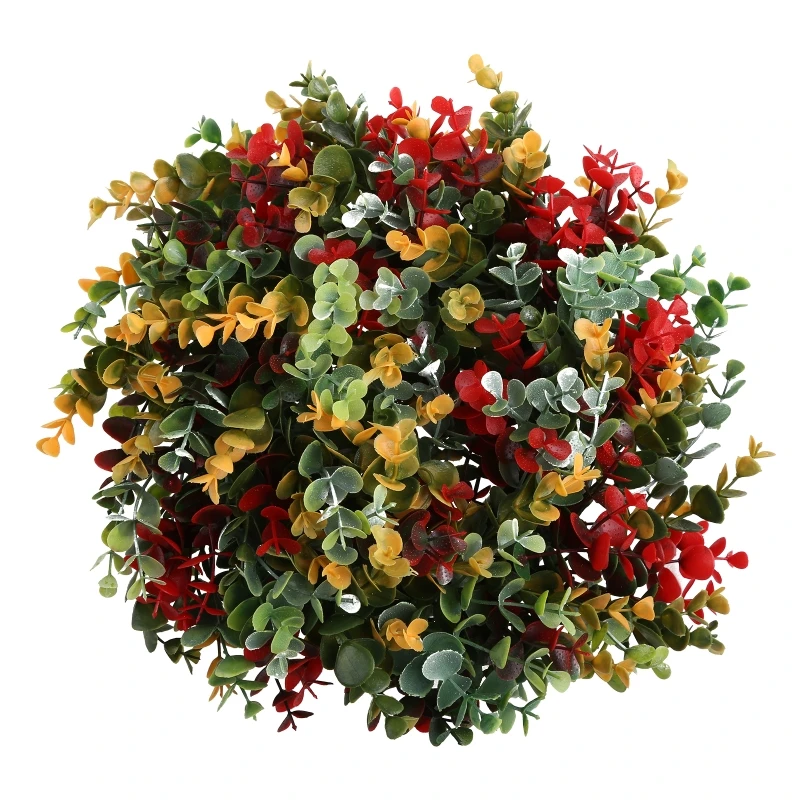 

Autumn Harvest Front Door Wreath Artifial Fall Orange Yellow Eucalyptus Leaves Rustic Farmhouse Wall Hanging Garland Halloween