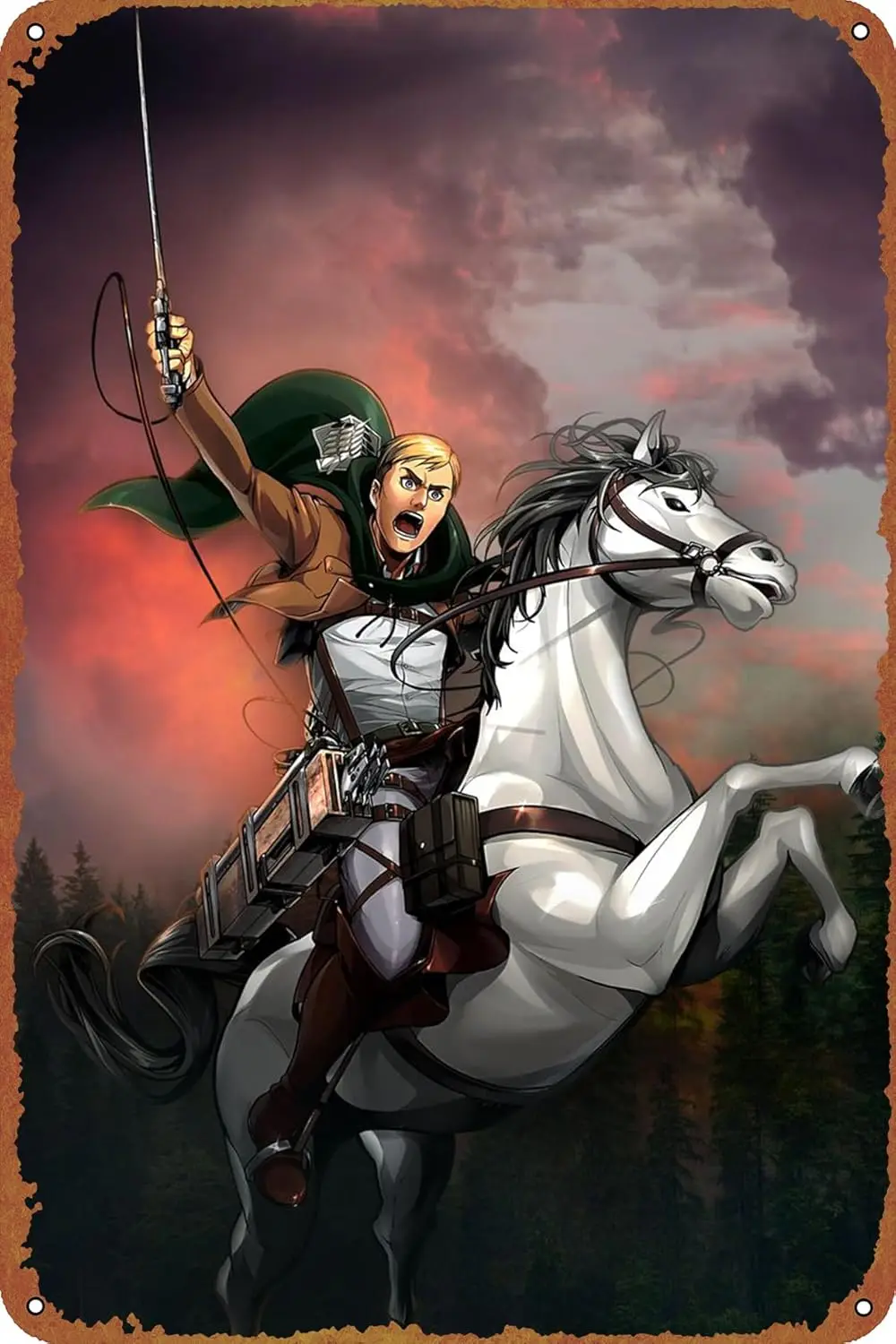 KIVYYB Commander Erwin Smith аниме постер металлическая табличка жестяная вывеска винтажный