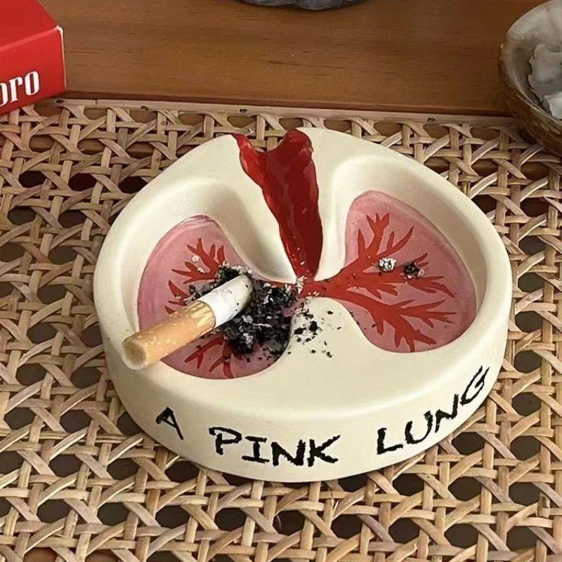 

Creative Ashtray Pink Lung Home Decoration Resin Handicraft Smoking Accessories