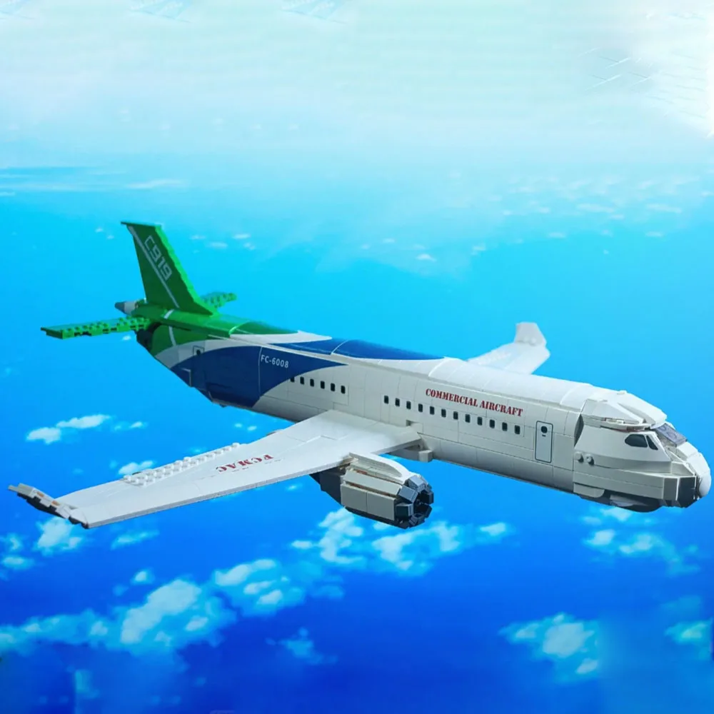 Детский Набор Строительных Блоков Городской Пассажирский Самолет Наземный