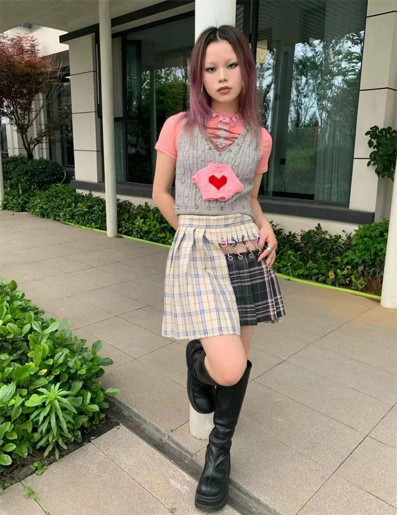 Y демонстрационный жилет в стиле панк-рок с v-образным вырезом женский короткий