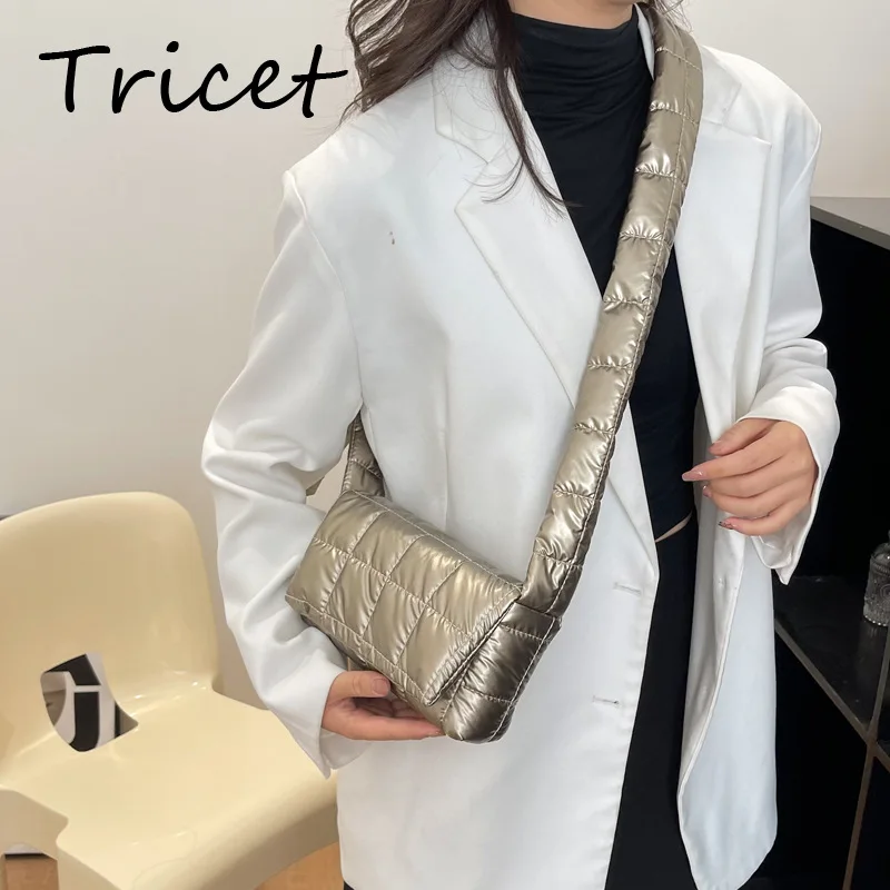 

Однотонные женские сумки через плечо, Стильная Мягкая тканевая Наплечная Сумочка с клапаном и застежкой, повседневные дамские подушки