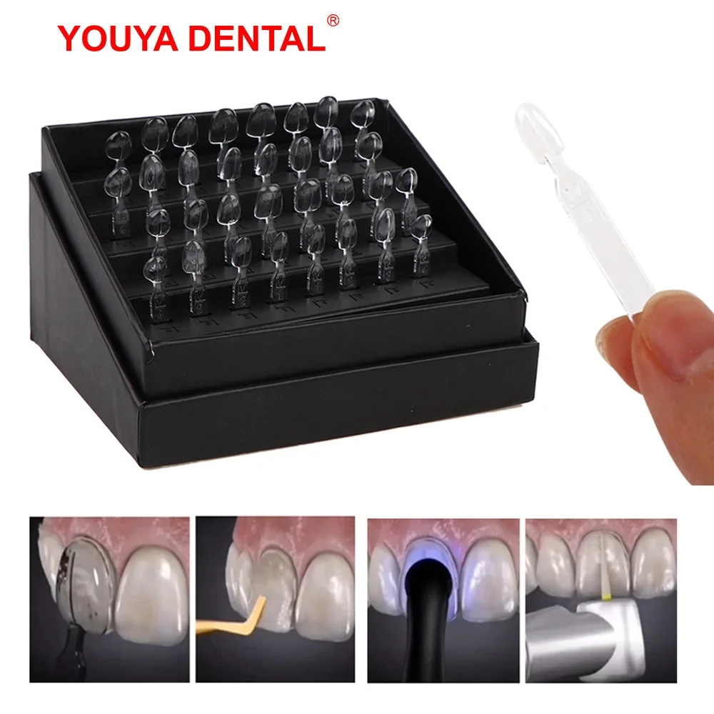 

30/32pcs Dental Veneers Mould Composite Resin Mold Dentistry Quick Anterior Teeth Veneers Kit Light Cure Dentist Whitening Tools