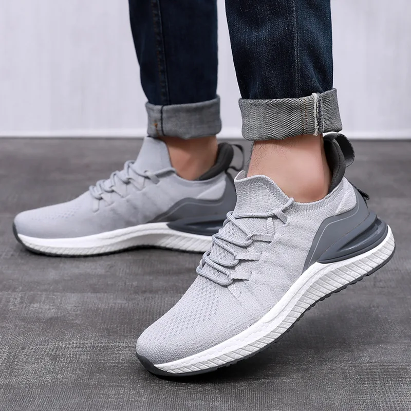 Men's Sneakers Summer Fashion Comfortable Breathable Mesh System Knitting Non-slip Male Lightweight Running Outdoor Sports Shoes