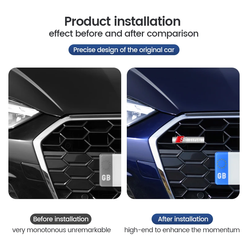 Эмблема передней решетки автомобиля для Audi A3 8L 8V 8P A4 B5 B6 B7 B8 A5 A6 C5 C6 C7 A7 A8