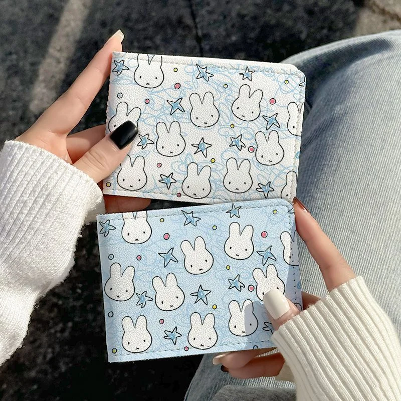 Фото Чехол для водительских прав Miffy с 2 слотами для карт, кошелек для документов с милым мультяшным кроликом, сумка для хранения №2