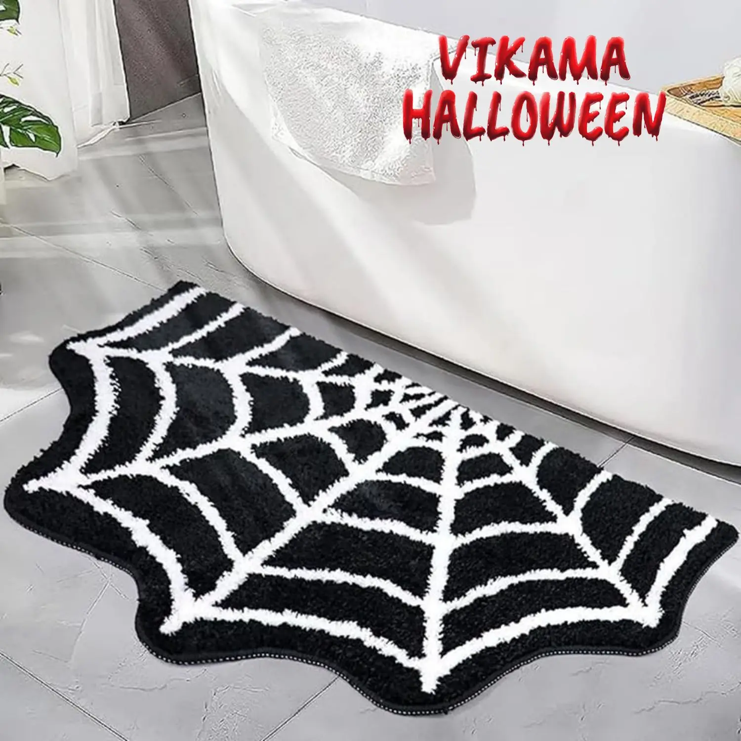 Vikama Полукруглый Коврик С Паутиной Диатомовой Землей Для Ванной Комнаты Кухни