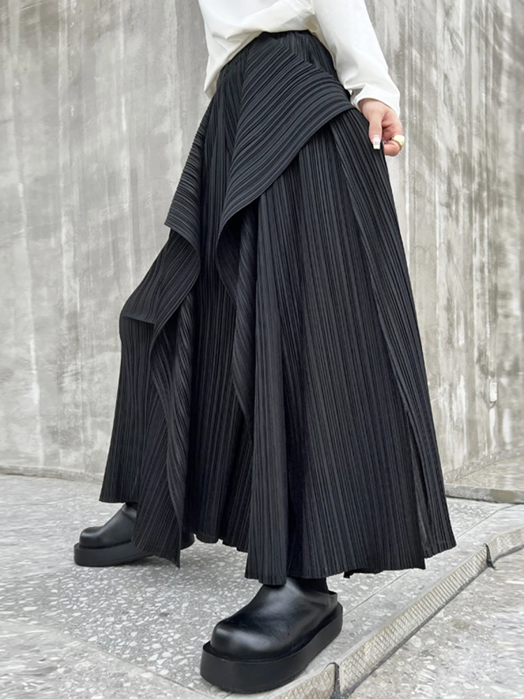Женские плиссированные брюки с высокой эластичной резинкой на талии