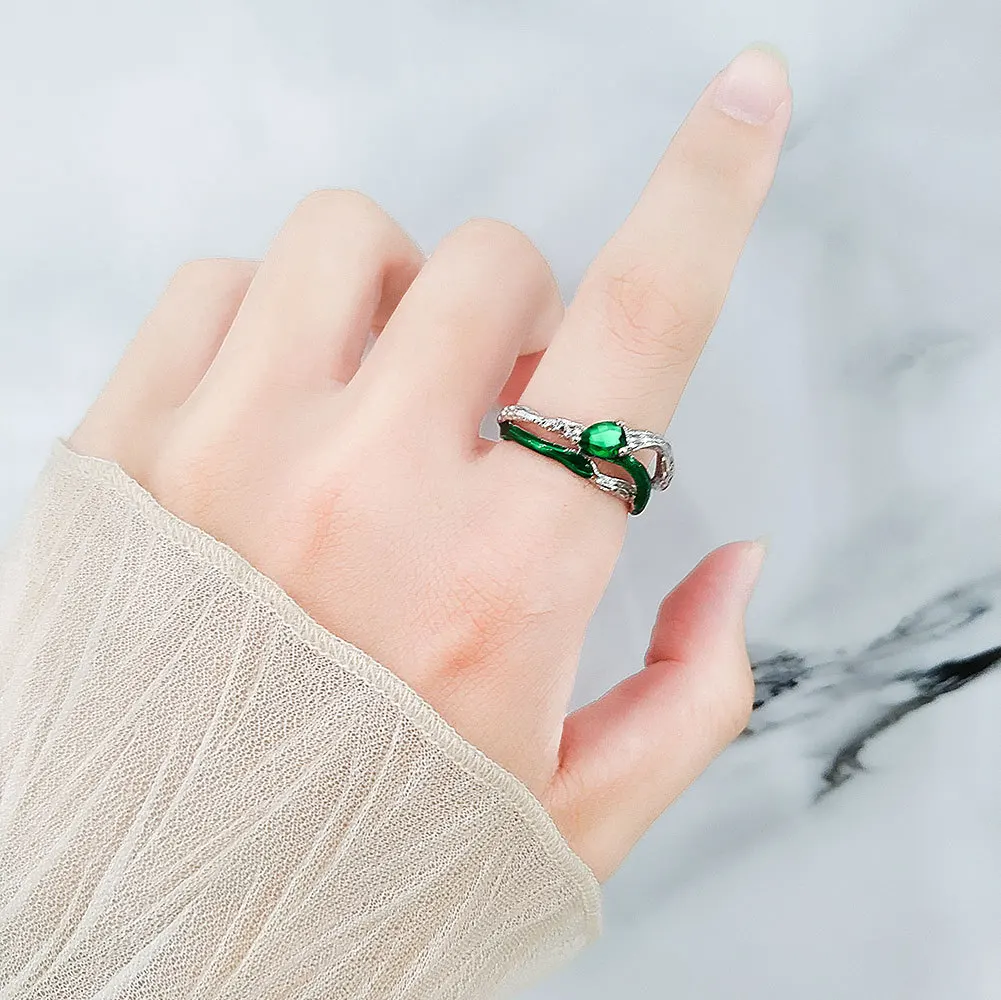 

VENTFILLE Silver Color Snake Ring for Women Girl Birthday Gift Irregular Zircon Liquid Lava Jewelry Dropshipping Wholesale
