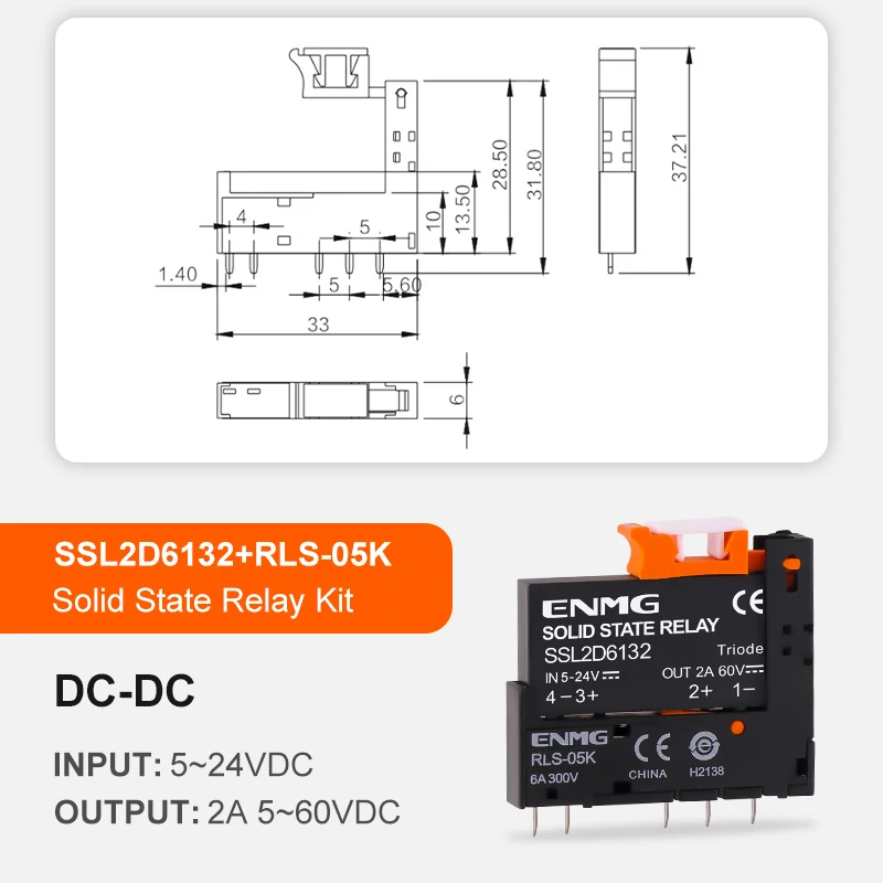 

ENMG Реле SSL6D6132 5V12V24V 6A 2A