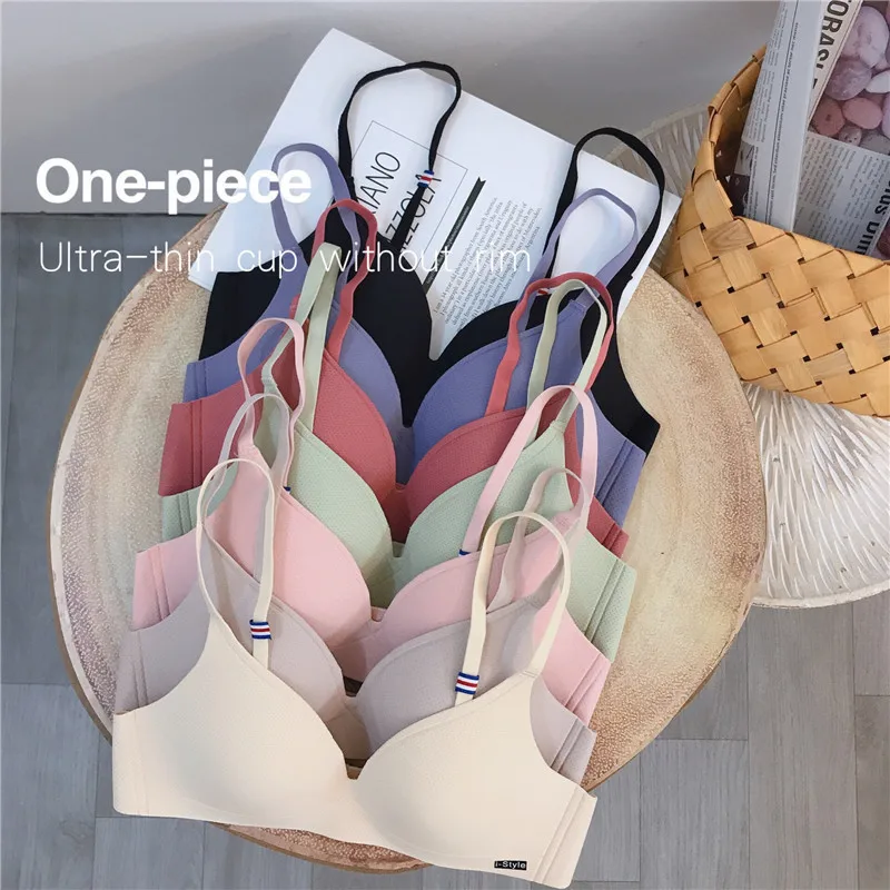 

Girl Small Breasts Bra for Women Small Size Comfort Wireless Gather Sexy Push Up Simple Lingerie Seamless Brassiere Bralette