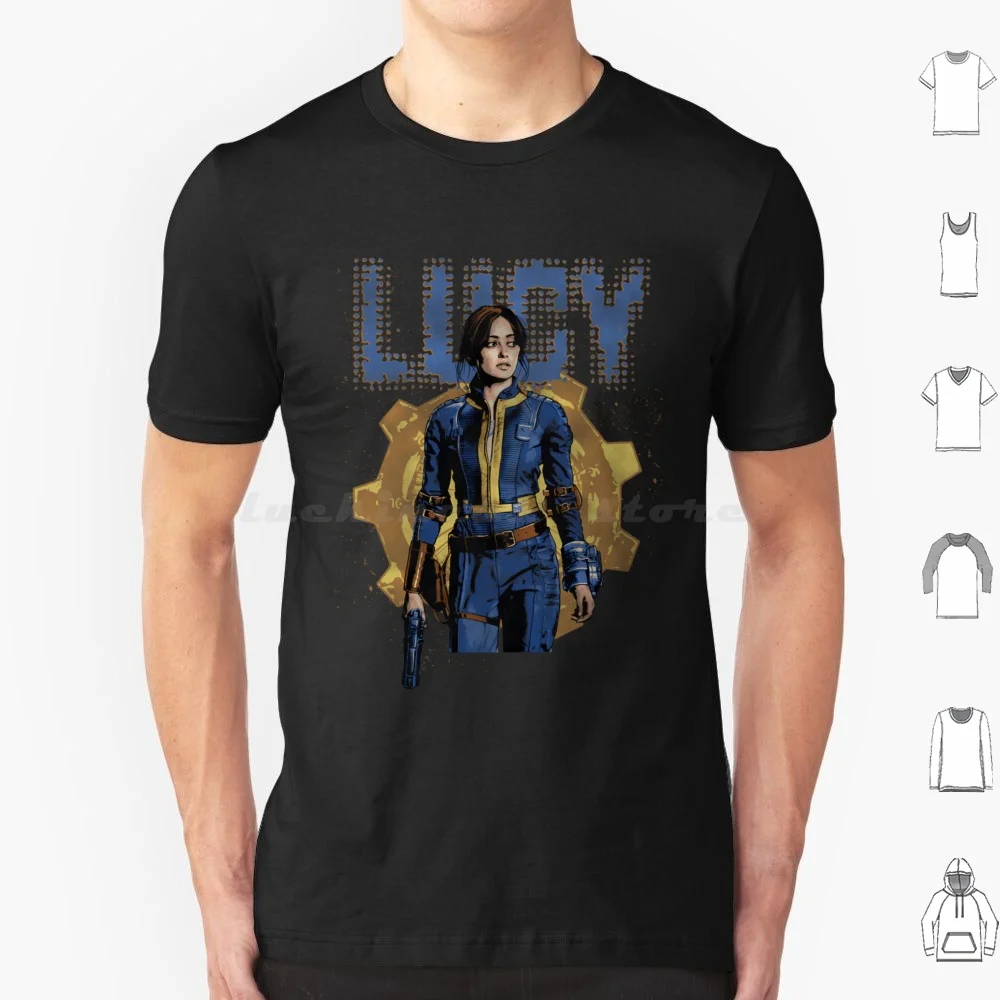 Фото Футболка Lucy Maclean Halftone 33 6xl Хлопковая крутая футболка 1 2 3 New Vegas Fonv Fo3 Fo2 Fo1 Nuka 4 Nuka World Poseidon Logo Poseidon №1