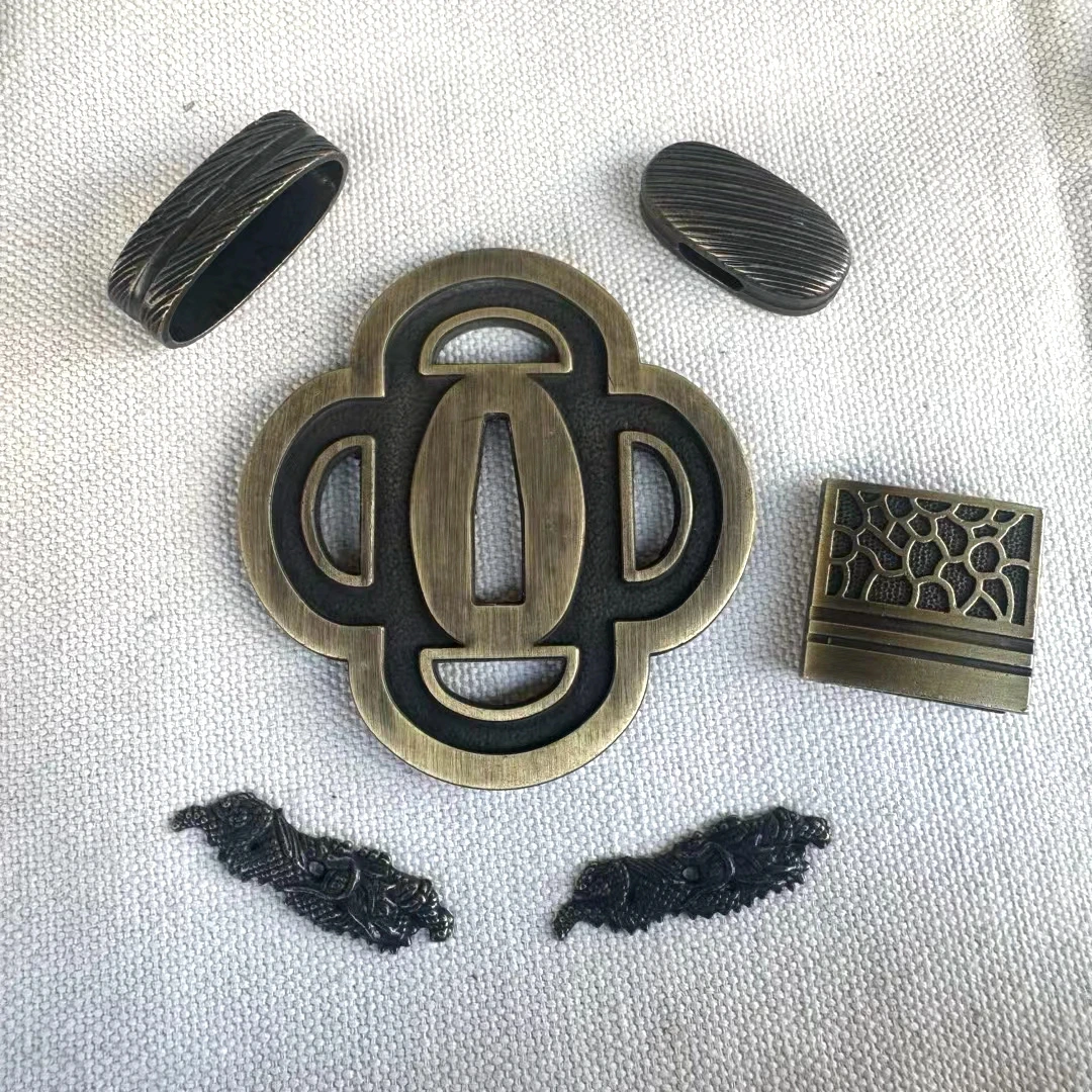 Прочный Набор меча фитинга лезвия защиты Tsuba Кашира фучи менуки вырезать для Kataba
