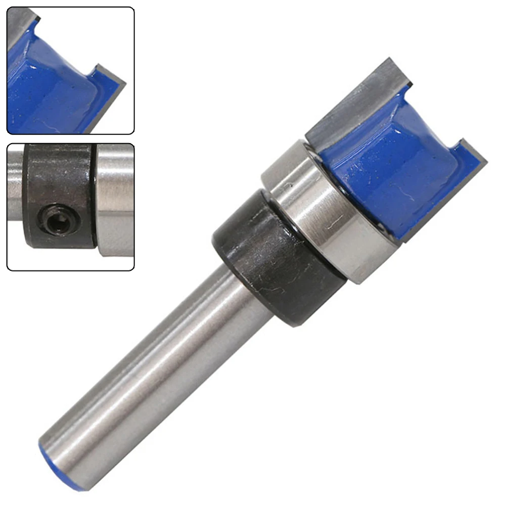 

Drill Bit Router Bit 1/4\\\" Shank 45mm Length Carbide Pattern Routing Straight Flute Templat Trimming With Bearing Durable
