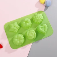 diy chocolate jelly pudding cake mold 6 with silicone ice cream decoration ice tray mold factory direct sales