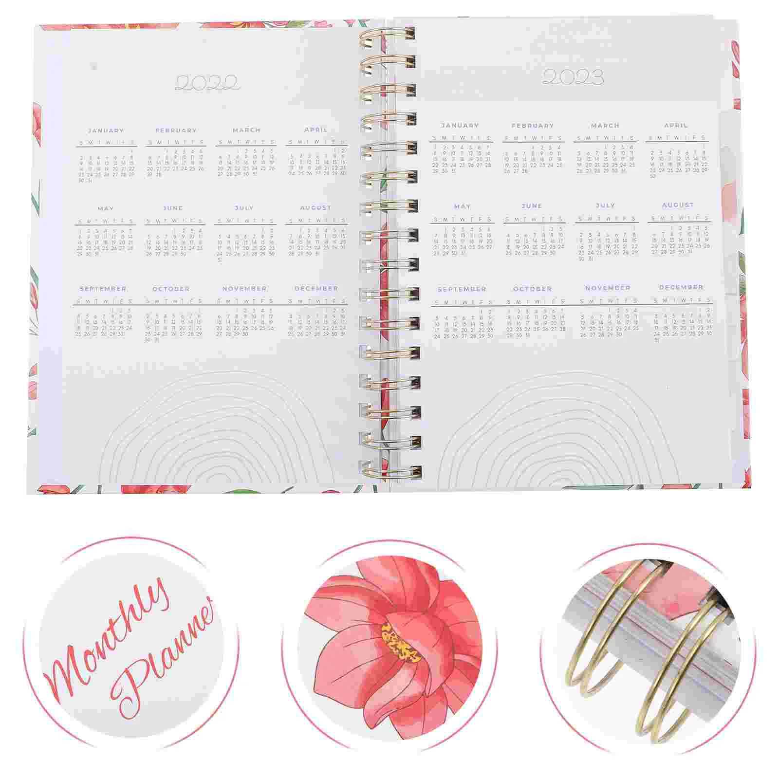 

Planner Notebook Schedule Journal Monthly Book Management College Ruled Weekly Calendar Notepad Students Recording Handbook