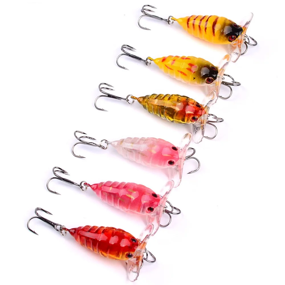 

1PC 40mm/4.2g Cicada Bee Plastic Hard Bait Fishing Lures Trolling Wobbler Lifelike Sea Fishing Topwater Floating Insect Baits