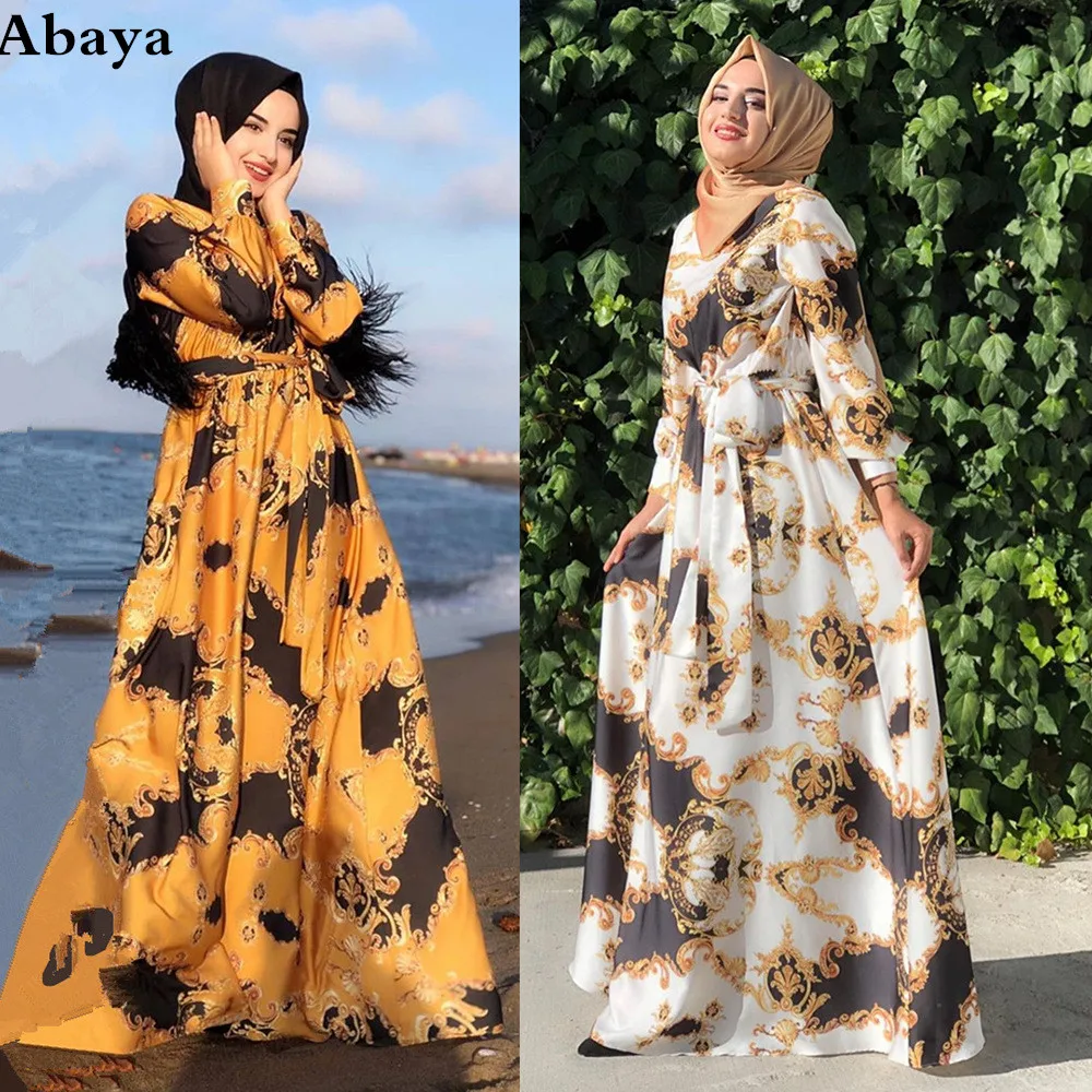 

Классическое средневосточное мусульманское женское платье с блестками и длинными рукавами Элегантный женский кафтан с поясом