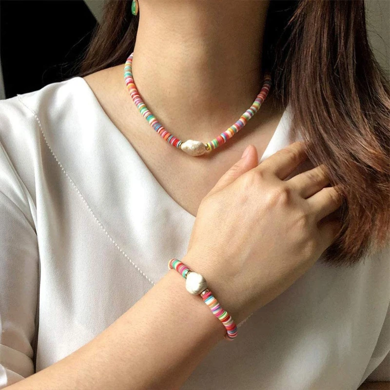 

H9ED Flat Round Polymer Clay Spacer Beads Amblyopia Training Soft Pottery Jewelry Sets Accessories Colorful for Creative