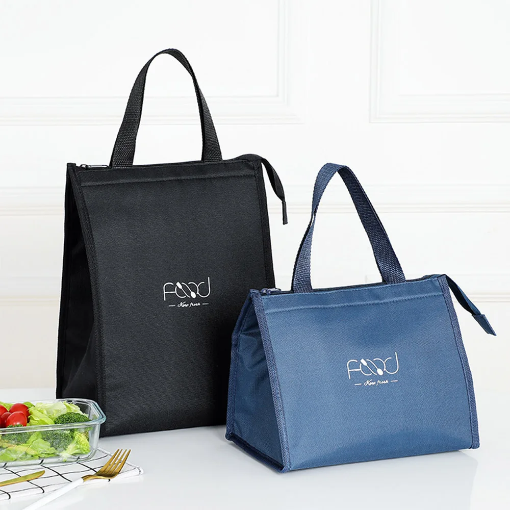 

Black Navy blue Food Storage Box Hand Zip Travel Office Lunch Bags Picnic Bag Food Tote Cooler Bags