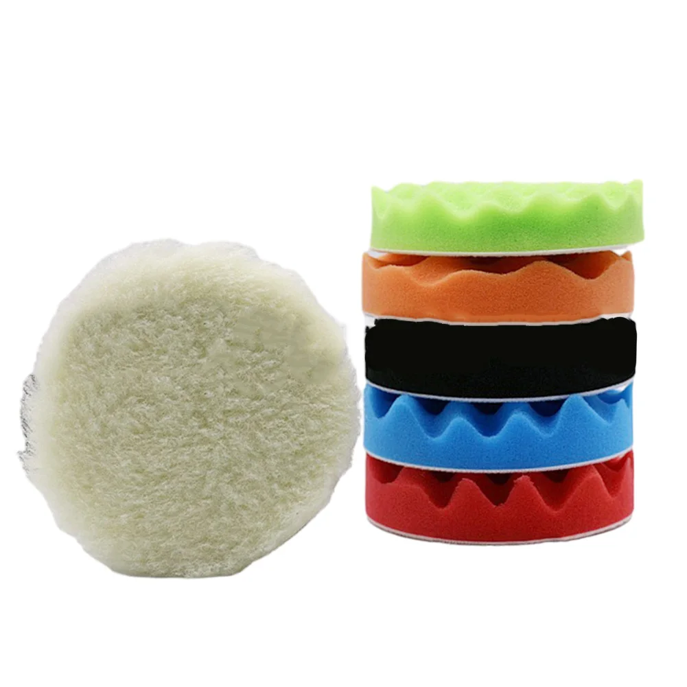 

8pcs Polishing Pad 5inch Buffing Wheel Drill Sponge Wool Foam Grinding Pad Kit For Car Waxing Cleaning Polisher Angle Grinder