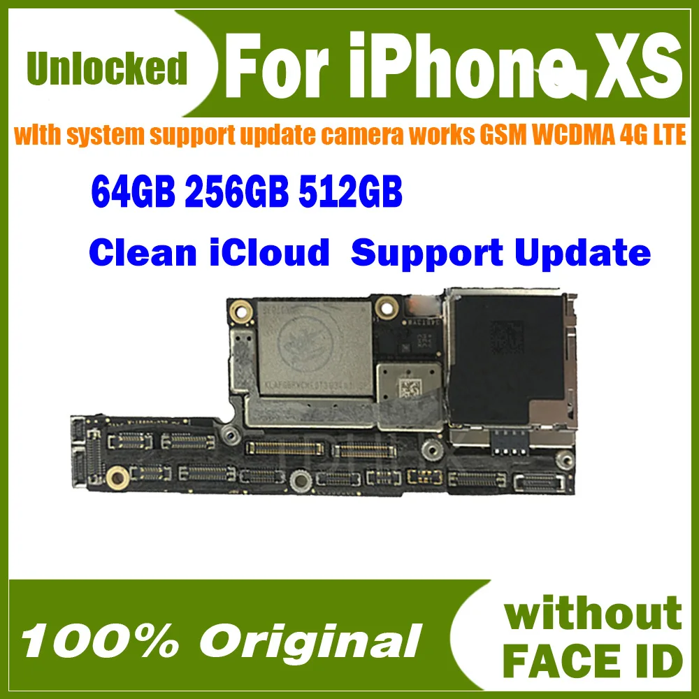 Материнская плата Free iCloud для iPhone XS с распознаванием лица 64 ГБ 512 256 материнская 100%