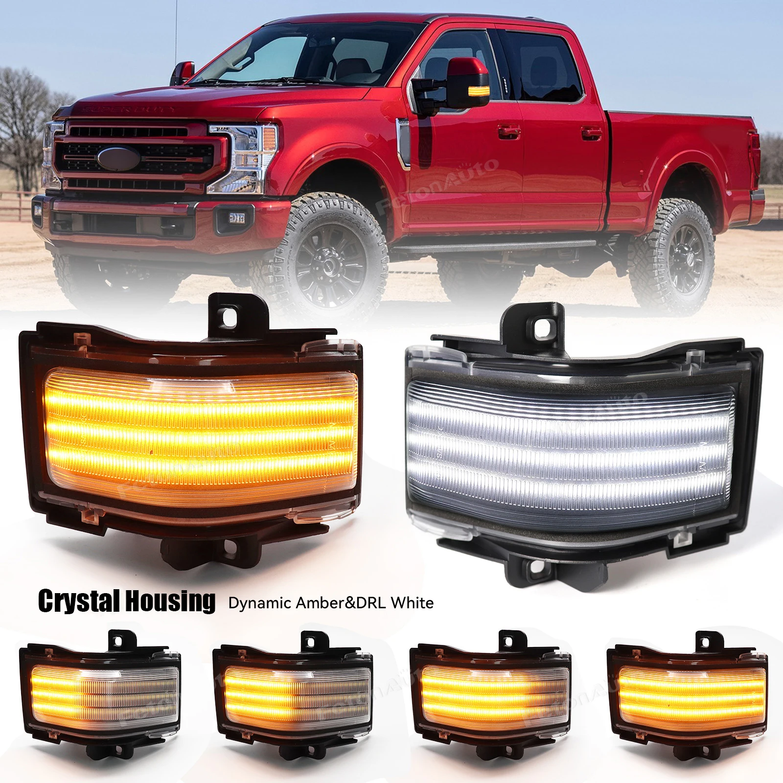 Динамический мигающий светодиодный указатель поворота Sidemirror для Ford F250 F350 F450 F550