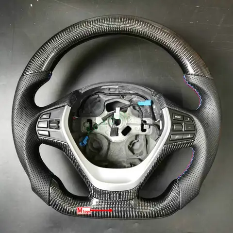 Ручной автомобильный руль из 100% настоящего углеродного волокна для BMW F30 F35 F20 F22 F32 320 328 328i 335 (без лопастных переключателей)