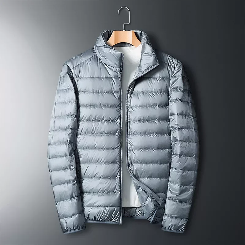 New2022 And Winter New Men's Warm Solid Color Stand Collar Down Jacket Leisure Trend Coat Men's Wear
