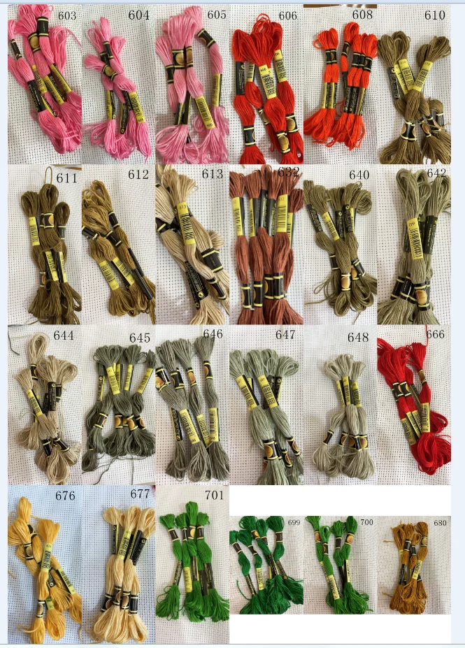 

TOP SELLING 10 pieces dmc603-701 cross stitch threads / cross stitch embroidery thread / Custom threads colors 02