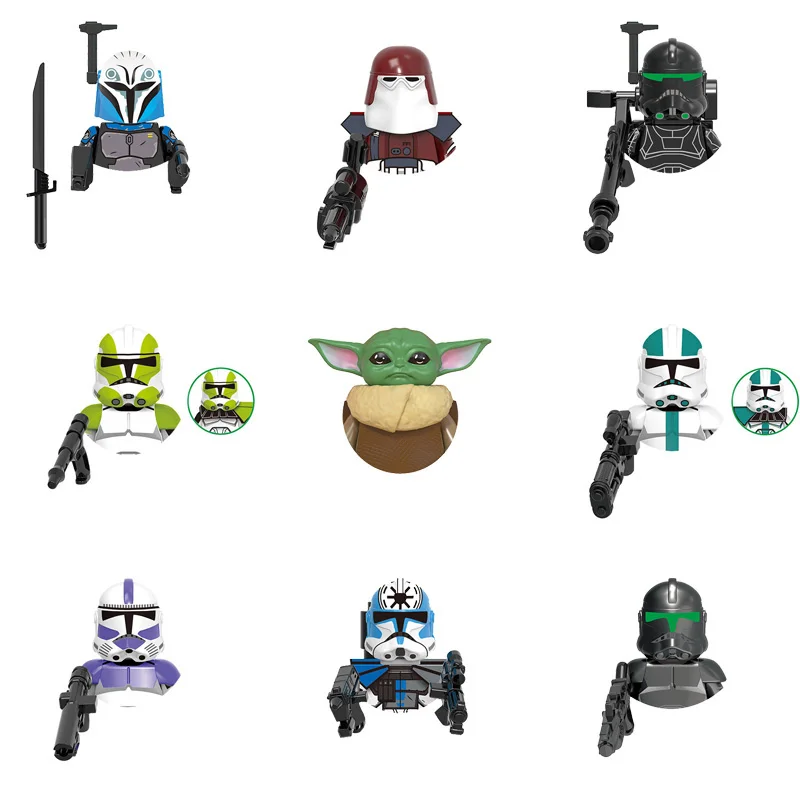 

Disney Mini Mandalorian Stormtrooper DIY Building Blocks Toy for Kid Anime Figure Baby Yoda Grey Elite Squad Brick Birthday Gift