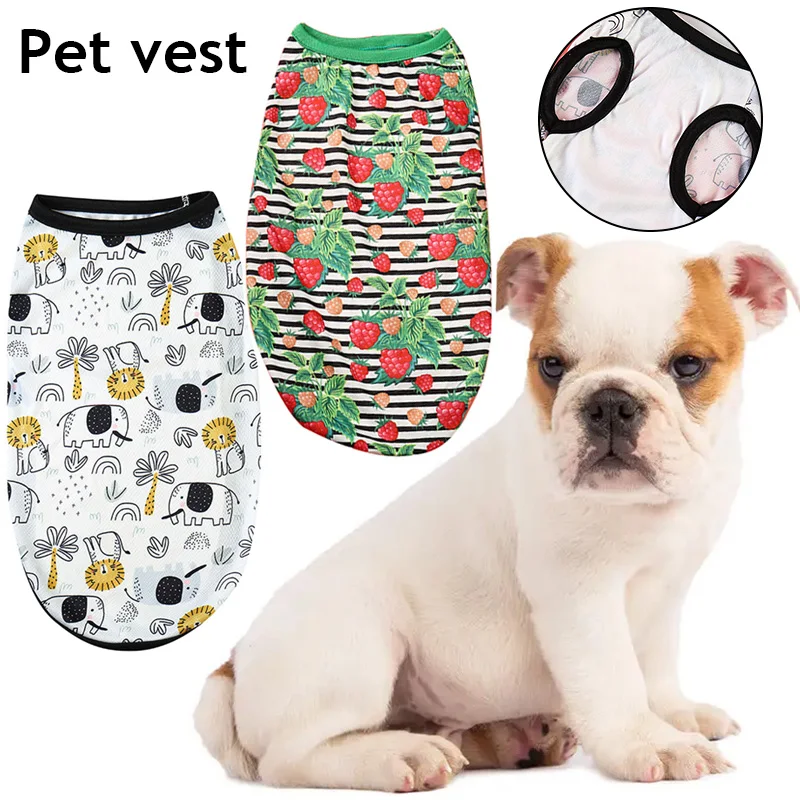 

Dogs Coat Clothes Dogs Clothing Puppy Accessories Classic Summer Printing Breathable Thin Polyester Cute Fashion Pet Vest