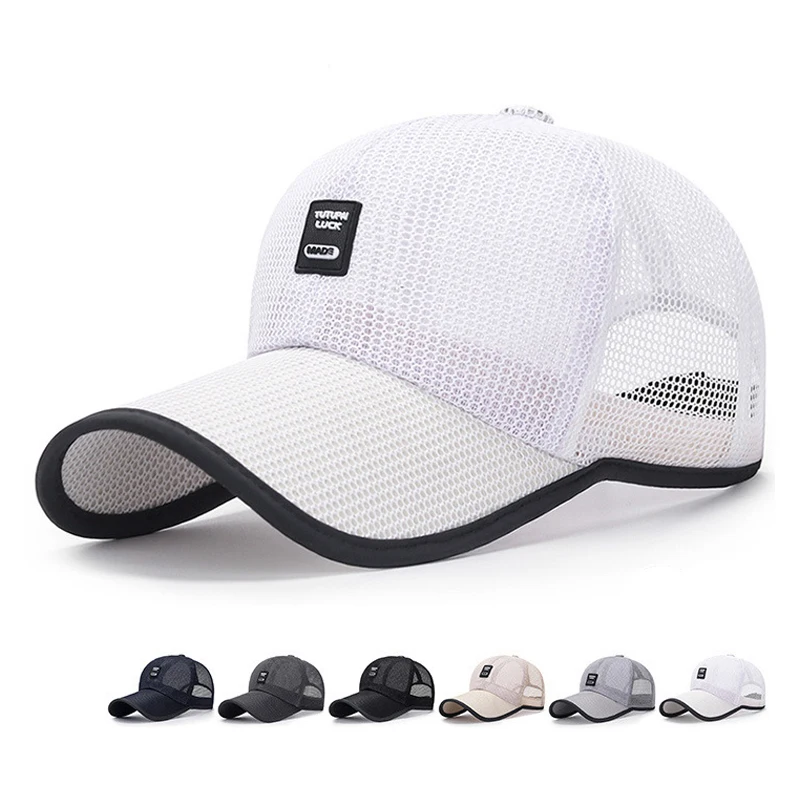 

Mesh Outdoor Baseball Caps Sunshade Sun Protection Hat For Men Women Cap Breathable Summer Hats Brim Lengthened Casquette Gorras